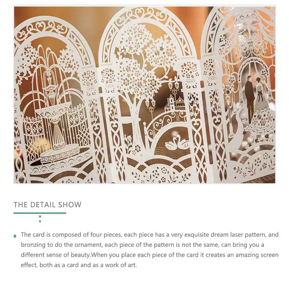 WINPSHENG shenzhen supplier elegant custom design laser cut wedding invitation gift cards