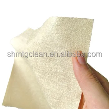 selingl well synthetic chamois leather car cleaning cloth smooth surface but stiff plain good absorption  made of needle punch