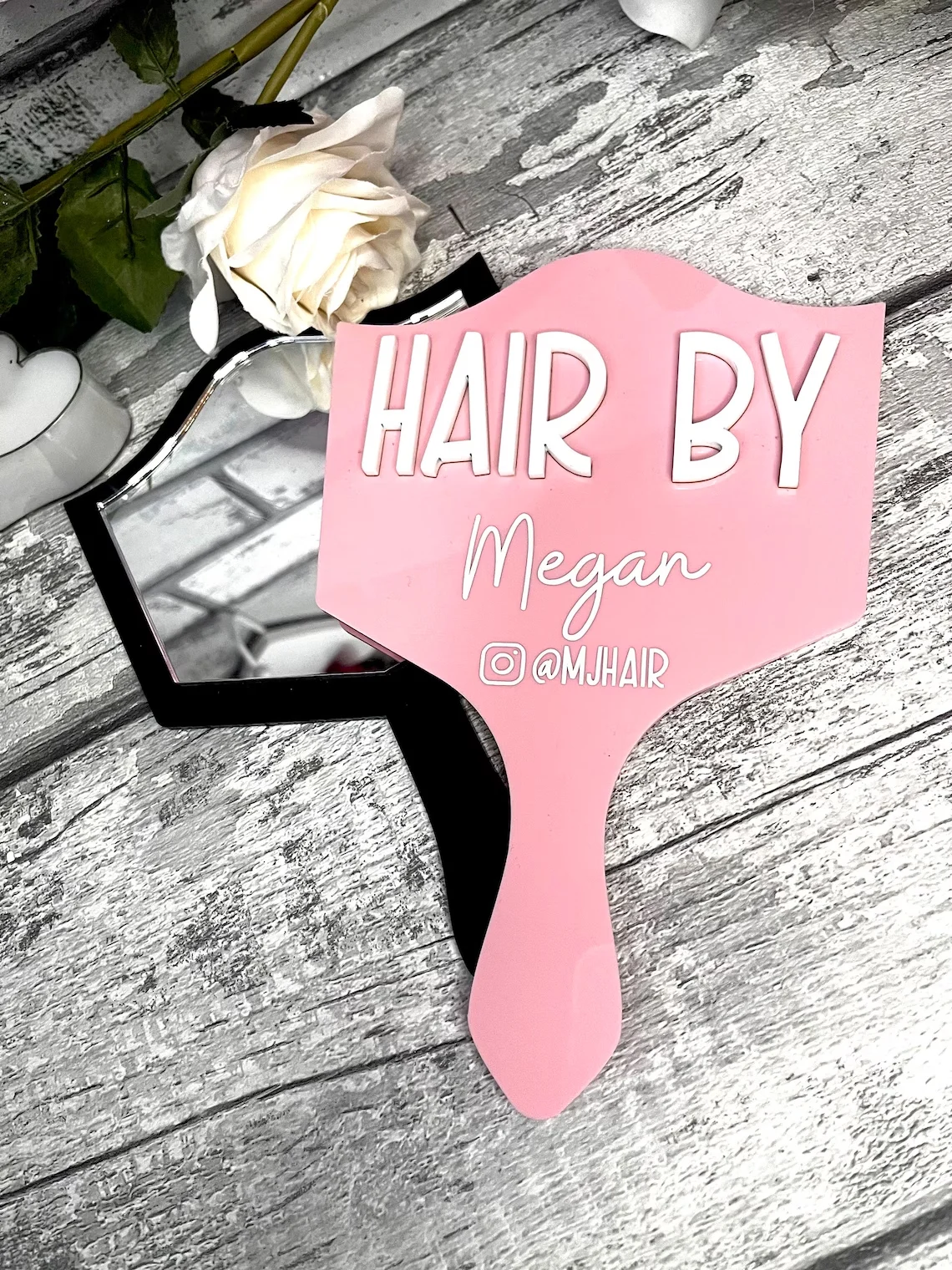 Custom Hand Held Prop Mirror for Brow Techniclan Acrylic Hand Mirror Vanity Mirrors