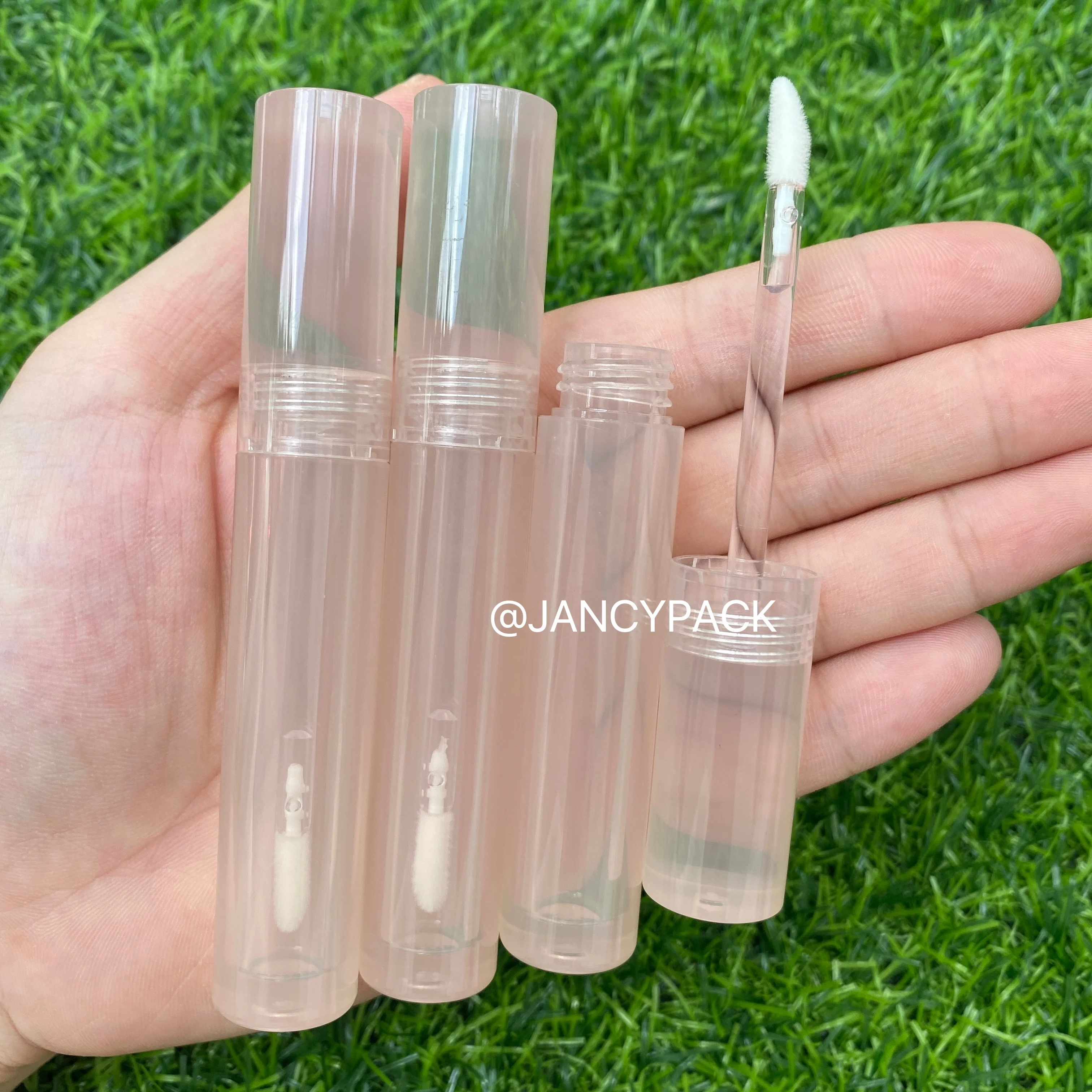 3.5ml cylinder full transparent clear Lip Gloss Oil Bottle Containers Packaging Custom Logo Lipstick Lip Gloss Tubes stoppers