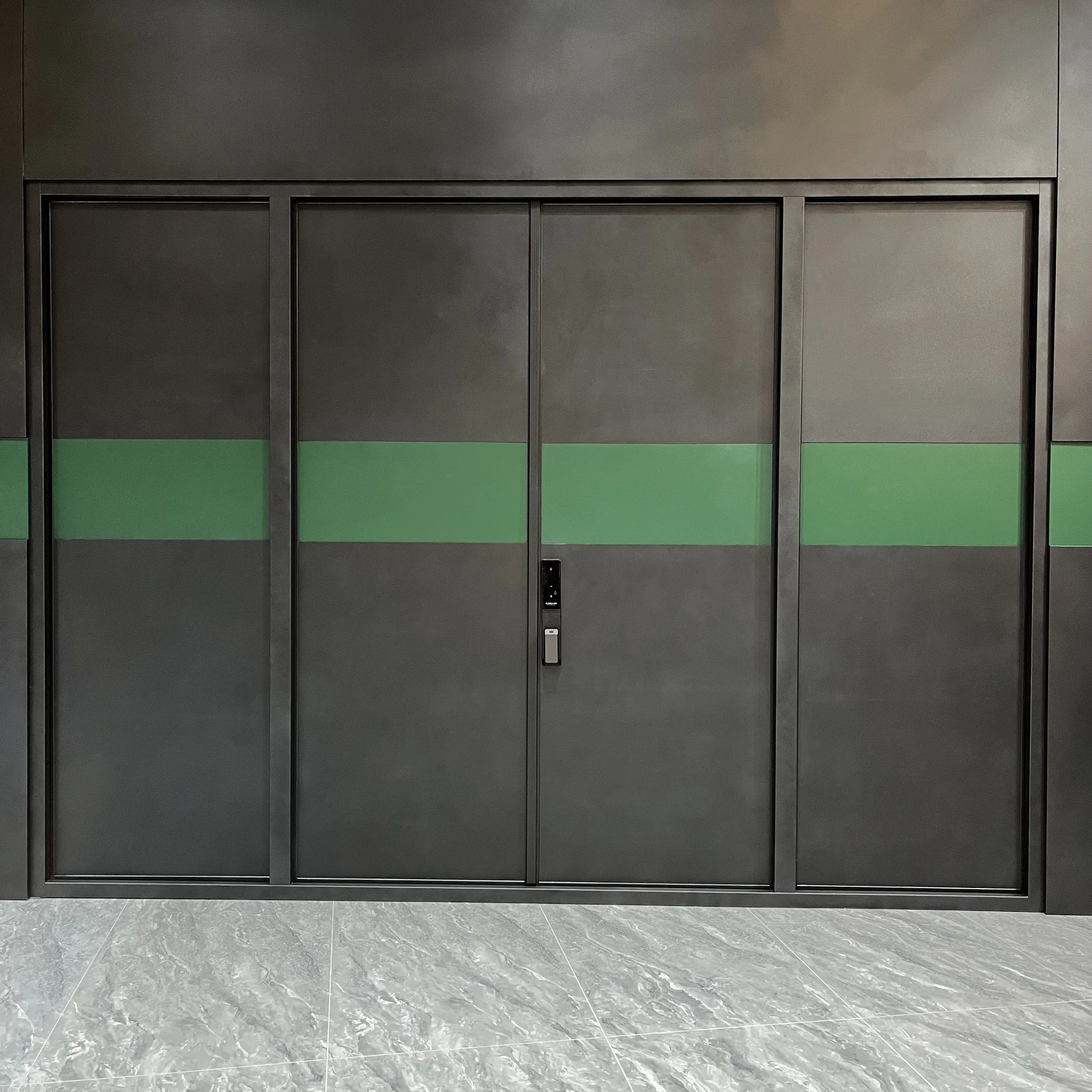 Modern full aluminum villa powder coating door modern latest exterior main gate contrast color outdoor main house swing gate
