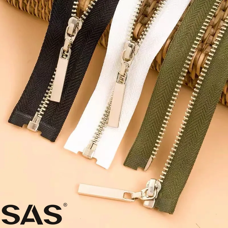 SAS Best Selling Products in China Garment Zip Bags Gold Metal Customized  Brass Metal Zipper
