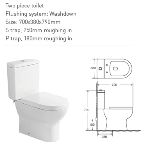 Cheap price high quality WC Sanitary Ware European Western Washdown Water Closet Bathroom Ceramic Two Piece Toilet Bowl