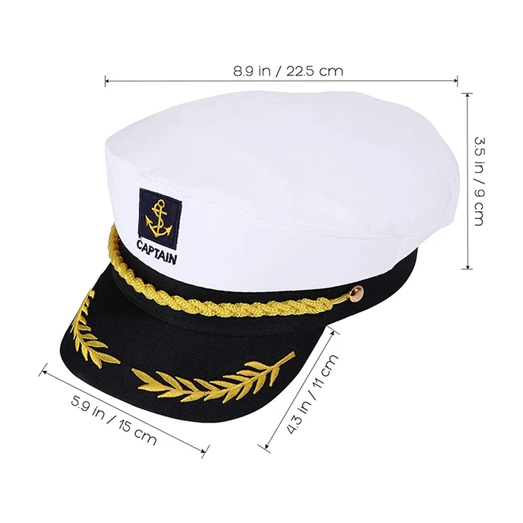 
Adult Captain Hat Stain Yacht Boat Navy Sailor Sea Marine Navy Officer Cap Hat 