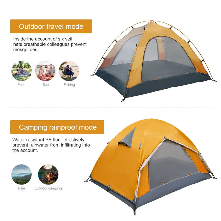 2024 ODM 2-4 Person Camping Sports Sun Shelters oxford fabric inflatable tent tente de camping