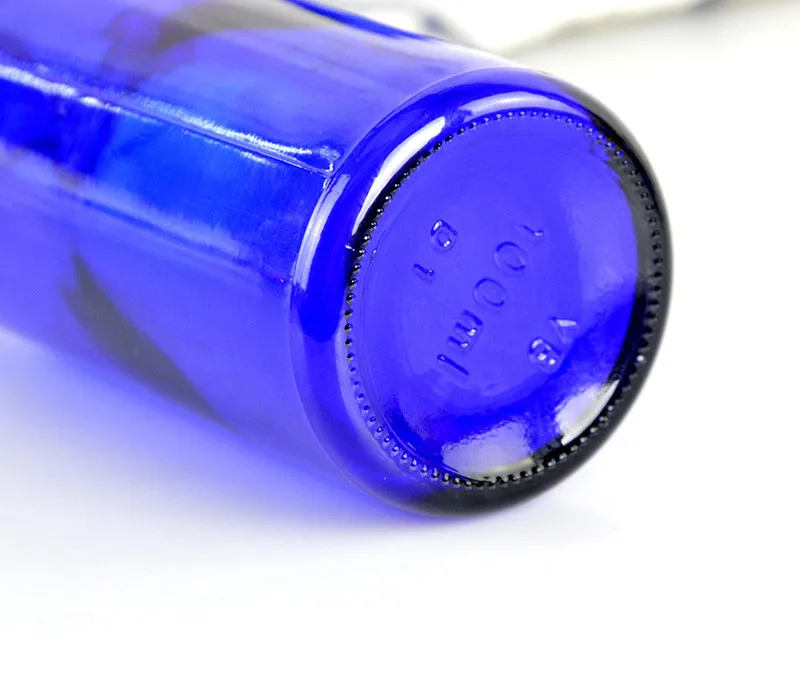 Glass ball Oil bottle blue essence cosmetic refill 5ml15ml 20ml 30ml 100ml  essential round glass bottle with plastic black lid