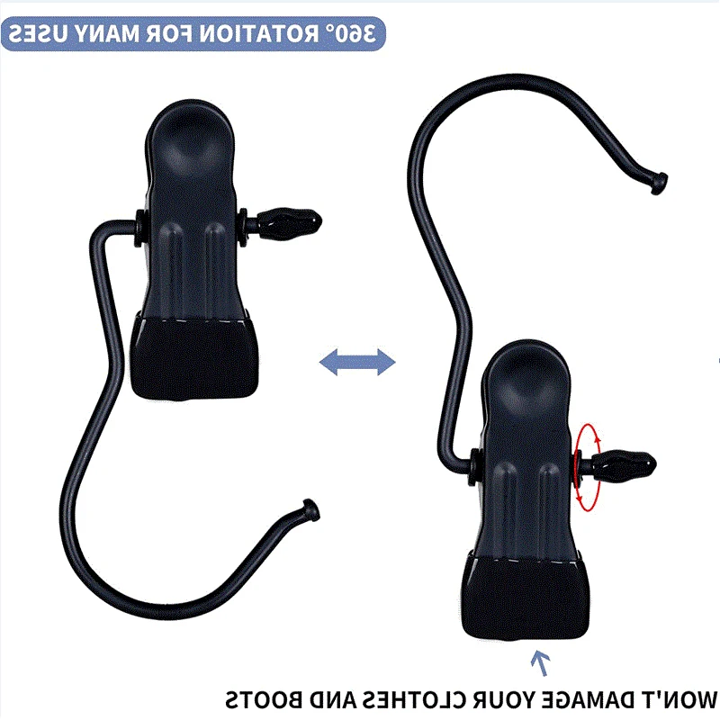 wholesale electrophoretic 3-shaped PVC Coated Metal Spring Clothespin Non-slip Sock Hat black single Clip Hangers