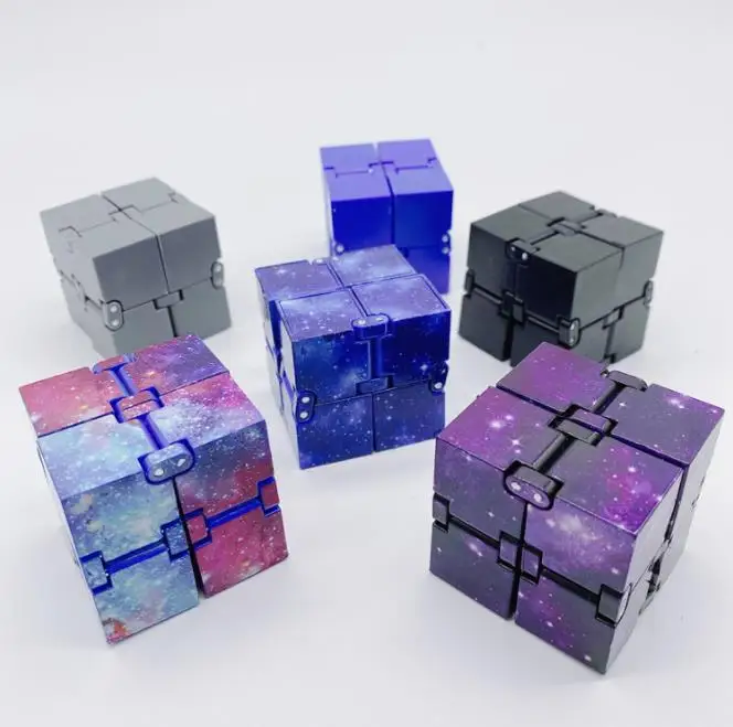 Anxiety Relief Fidget Toy Plastic Decompressed Magic Cube Toys Galaxy Mini Infinity Cube For Stress Relieving
