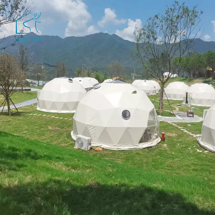 Diameter 6m Hotel Camp Eco Dome House Hotel Glamping Dome Tent For Resort