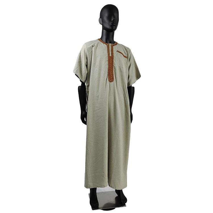 Saudi Arabia Kaftan Robe Dubai Muslim Long Dress Islamic Clothing Ramadan Casual Robes For Men