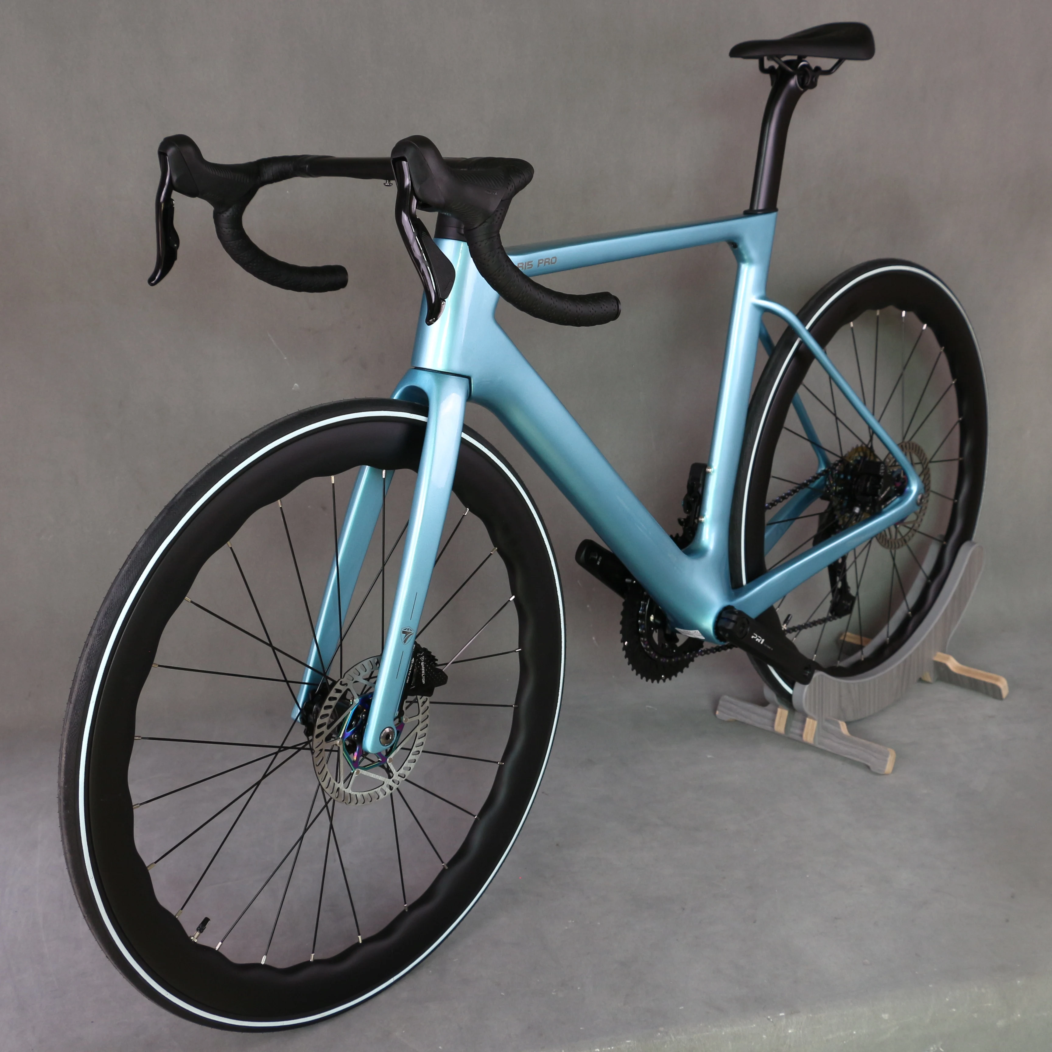 Sapphire Blue Paint TT-X42  24 Speed Disc Brake Road Bike Carbon Normal Wheels Wheeltop Hydraulic Electronic Shifting