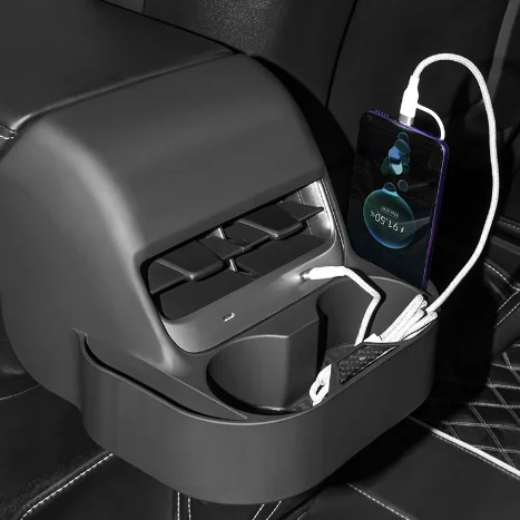 Rear Center Console Organizer Cup Holder Suitable For Tesla Model 3/Y  Car Interior Storage Box Air Vent Storage Box Cup Holder