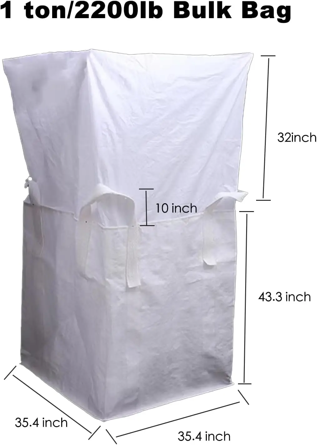 Hesheng 1.5 ton big bag for sugar 1000kg FIBC bulk bag laminated super sack