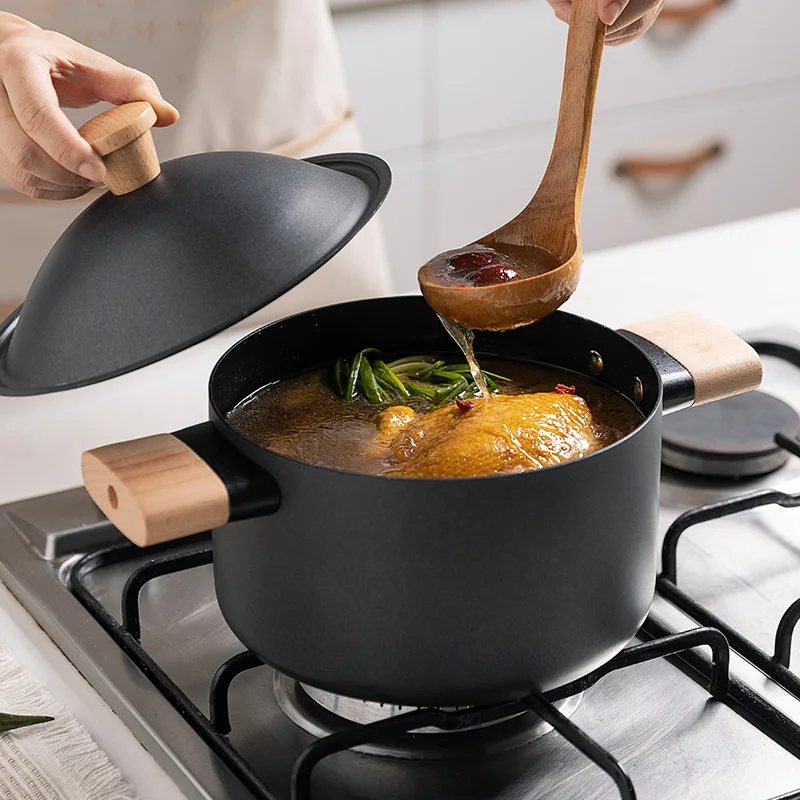 Cast Iron Skillet Electric Cast Iron Skillet,Non-stick Induction Cooker Black Pan/soup Pot Set Wok Suit,3pcs Cookware Set