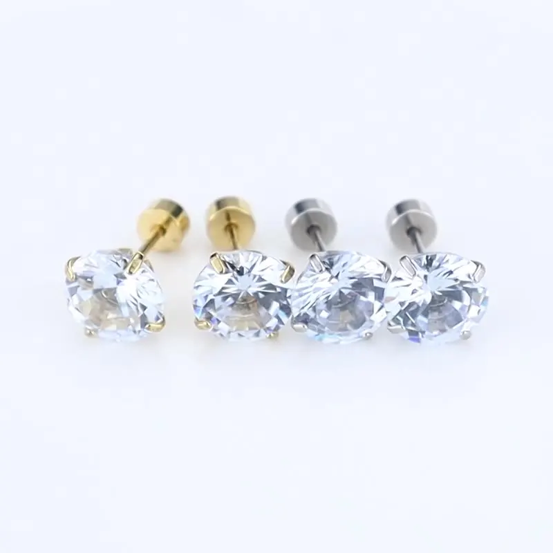 Best Selling In Fashional Stud Earrings Set, Hypoallergenic Cubic Zirconia 316L Earrings Stainless Steel Earrings