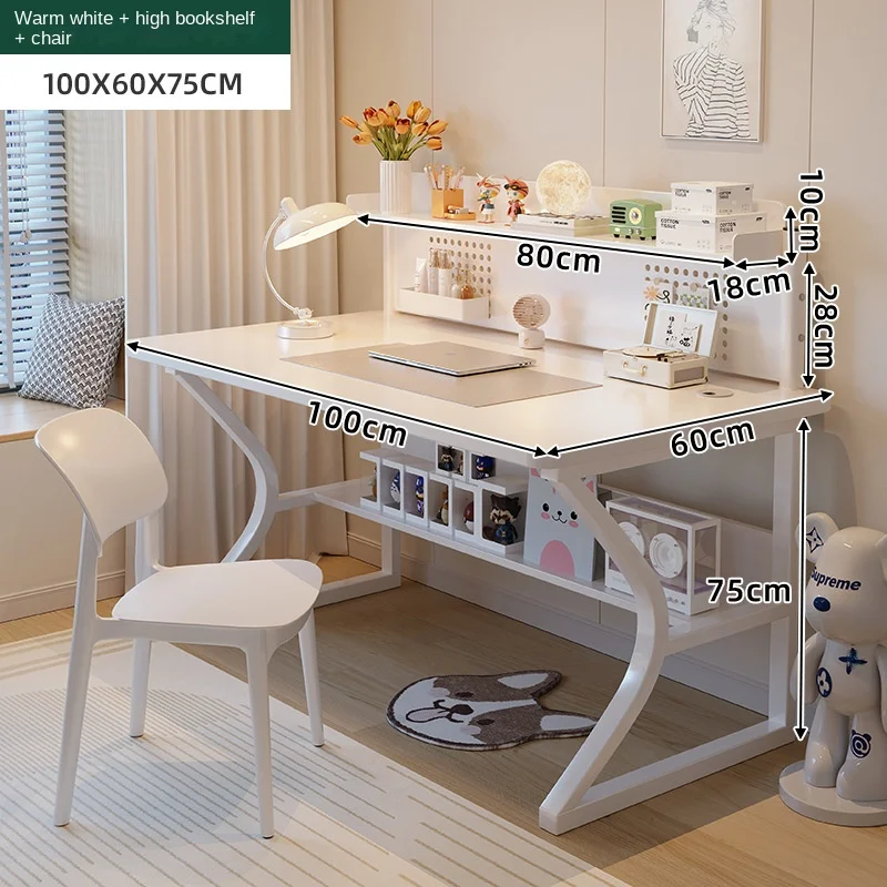 Home Desktop Computer Desk Study Bookshelf Combination Multifunctional Table Simple Writing Home Office Desk