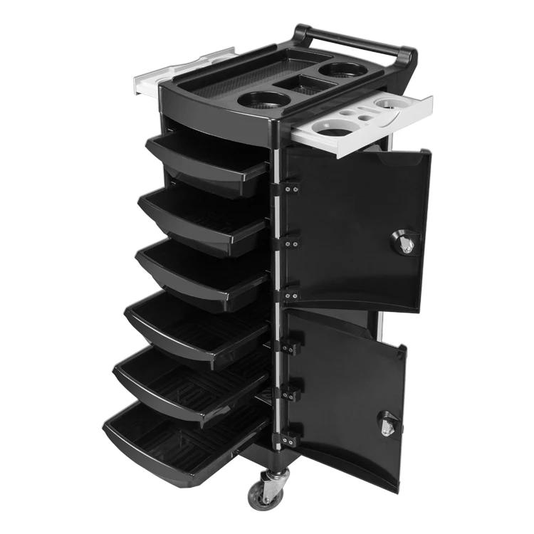 Hairdresser Maintenance Carts Beauty Salon Lockable Trolleys Hairdressing Salon Barber Tool Carts With 6 Drawers