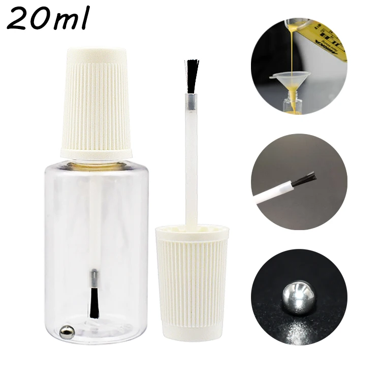 Low MOQ (2 Carton) 20ml Touch up paint bottle with Brushes,Car paint Refinish Repair pen bottle,with brush and mixing ball