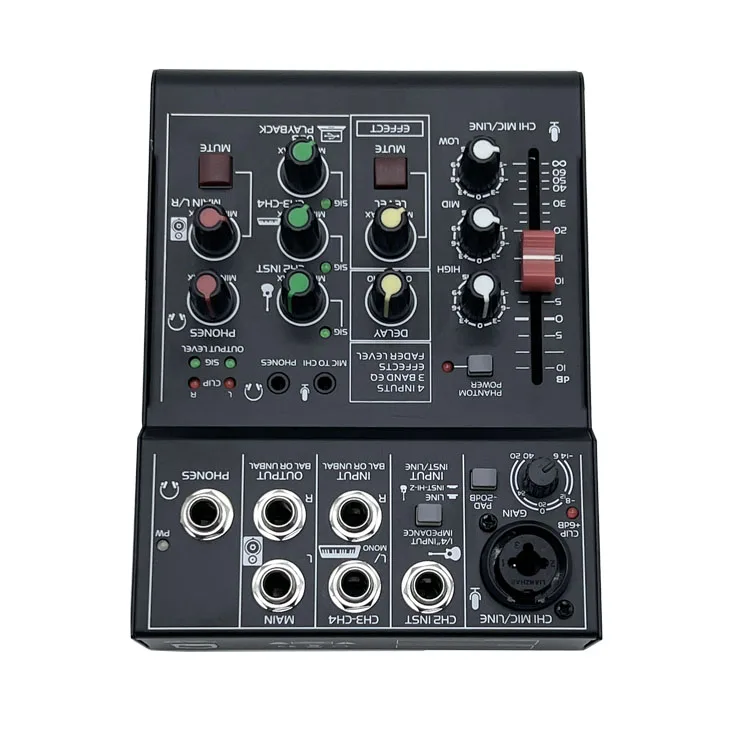 M44USB mini pocket mixer 4 channel digital mixer for recording usage