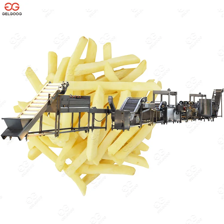 Automatic Potato Finger Frozen French Fries Production Line Pommes Frites Deep Frying Fried Potato Chips Stick Machine