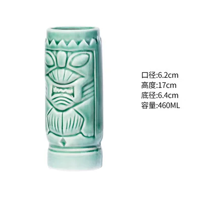 Glass Colored Tiki Mugs Mason Jar 450ml Tiki Cocktail Wine Storage Bottles & Jars Drinking Glass Packaging Modern Customized >10