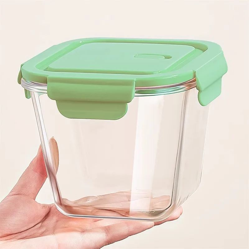 L Eco-Friendly Glasses Air Tight Kitchen Grain Rice Box Glass Storage and Container Set for Food