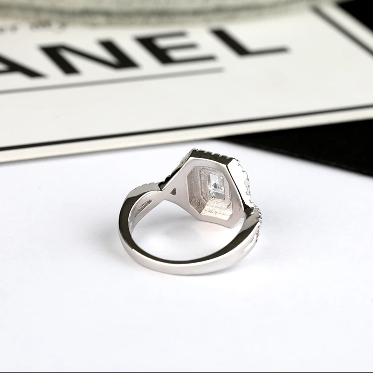 Luxury Fashion Women Jewelry Big Stone Rings Cubic Zirconia Ring 925 Sterling Silver Rings For Women
