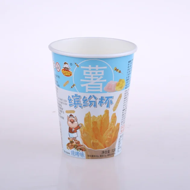 400ml Custom Logo Food Grade Paper Cup for Snack Potato Chips