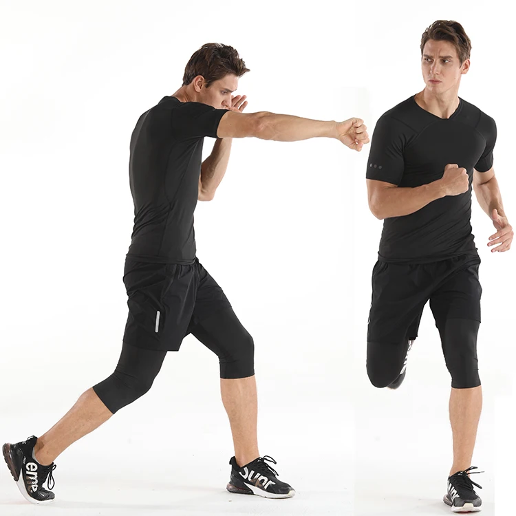 Wholesale Customized New Design Athletic Running Sports Wear Compression Gym Mens Fitness Mesh T Shirts