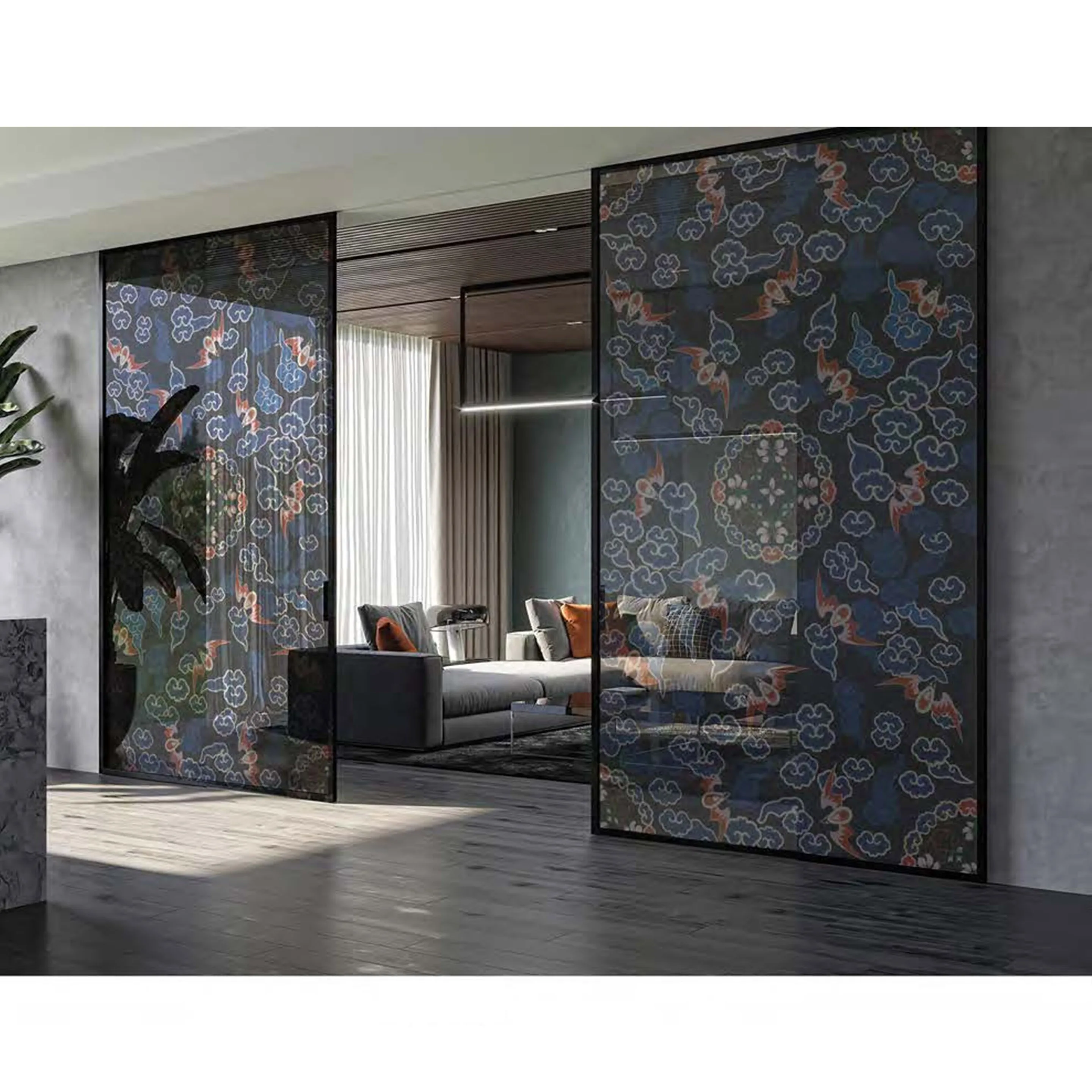 China Supplier Luxury Double Glass Sliding Doors Balcony Glass Sliding Doors Designs for Villa Apartment Hotel