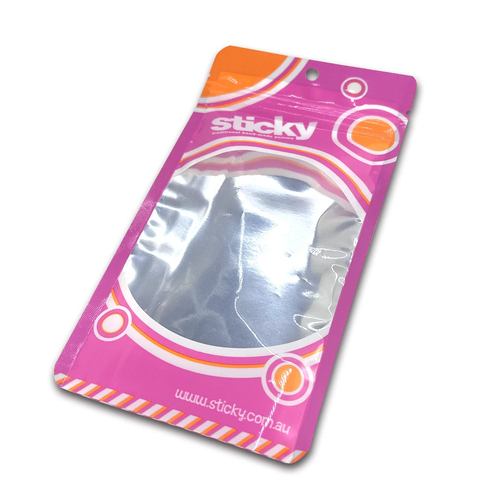 Hot Selling Plastic  3 Side Seal Ziplock Bag with Small Clear Window Customized Pouch with Hole