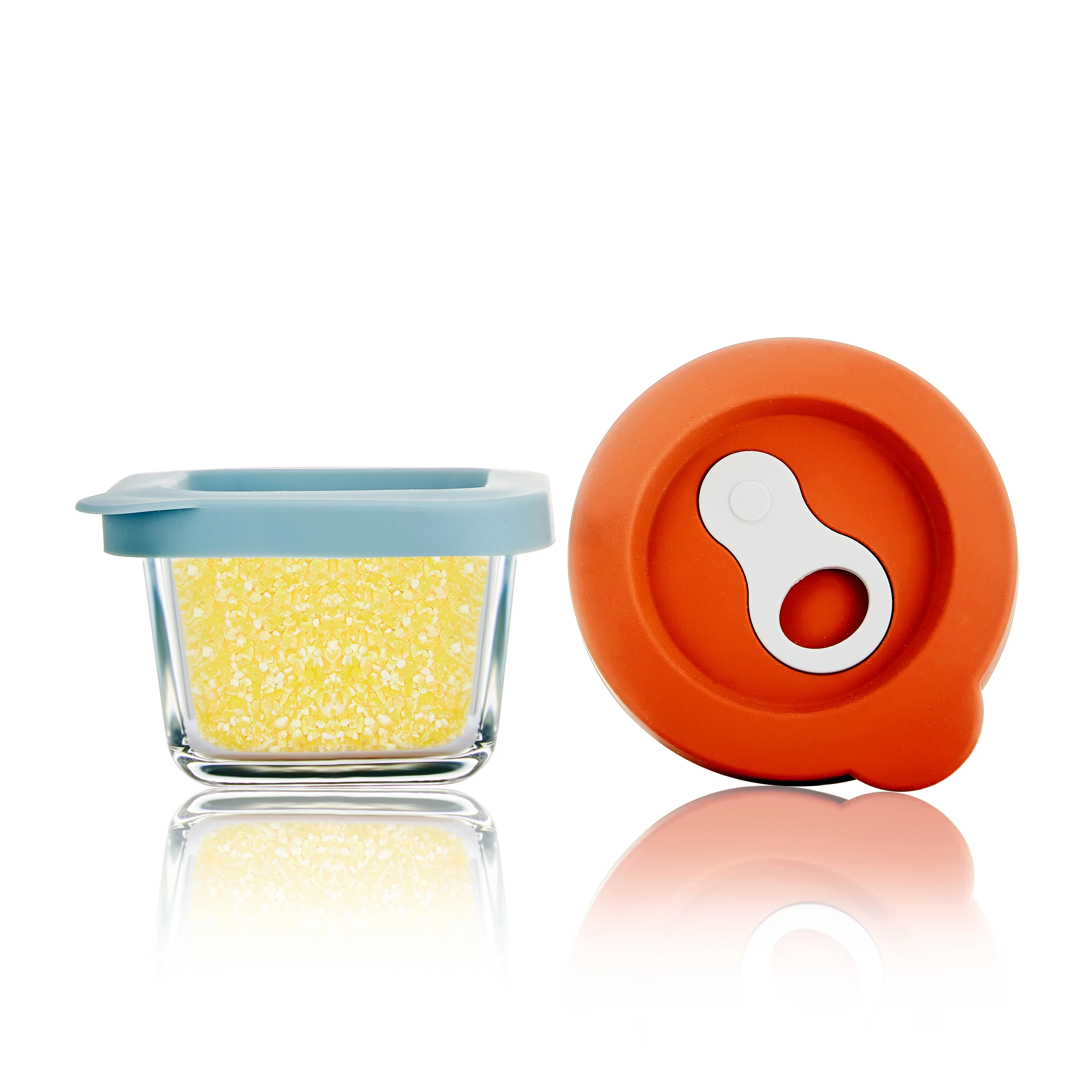 LINUO 150ml 5 oz  Baby Food Storage Jars  with silicone Lids Reusable Small Glass   Containers