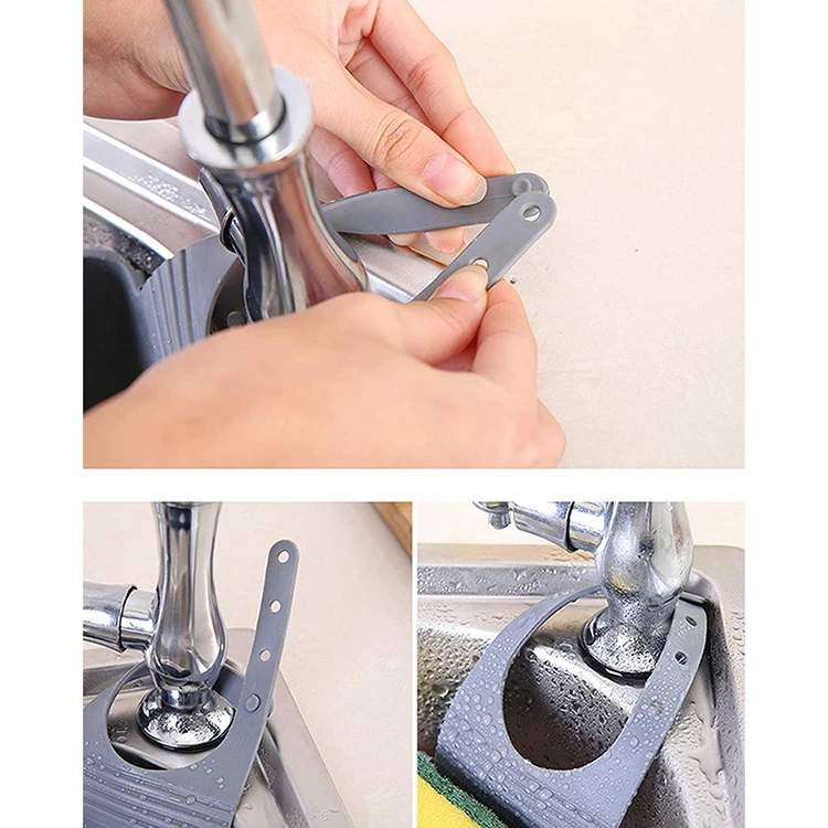Adjustable Kitchen Thickened Double Sink Hanging Bag Faucet Sink Hanging Bask Sink Filter Drain Basket Storage Rack