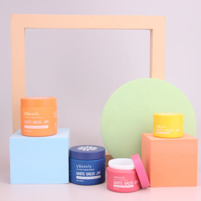 Hot Selling Glass Cosmetic Jars with Lids for Skincare Luxury Glass Cream Jar with Cosmetic Jars Packaging