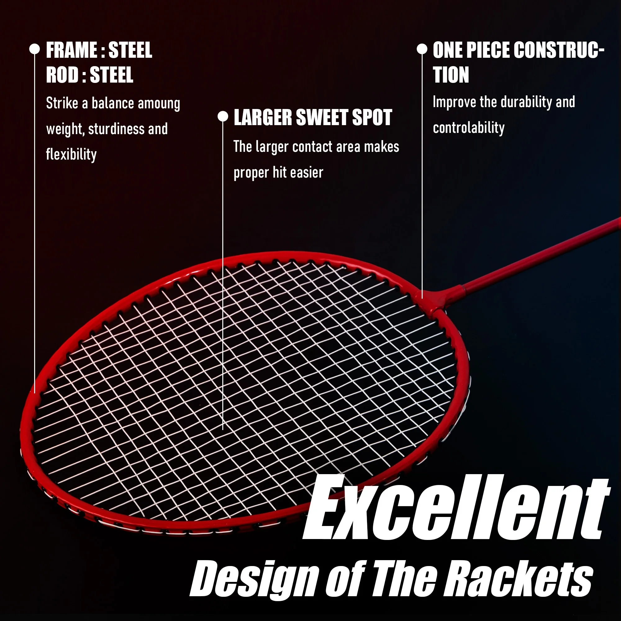 sporting goods 30lbs racket necklace badminton kitbag