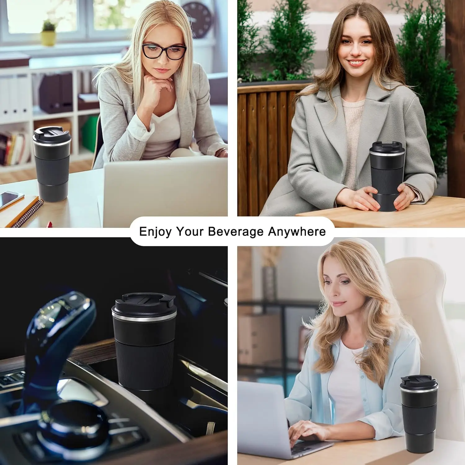 Custom Thermal Coffee Tumbler 12oz Stainless Steel Reusable Vacuum Insulated Travel 17oz Coffee Mug With Leakproof Lid