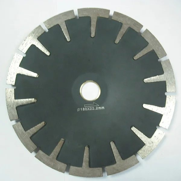 Pulifei 5 inch T Segment Contour Diamond Blade for Granite Marble Stone Curved Cutting, Wet/Dry Cut, 7/8 inch Arbor Turbo Disc