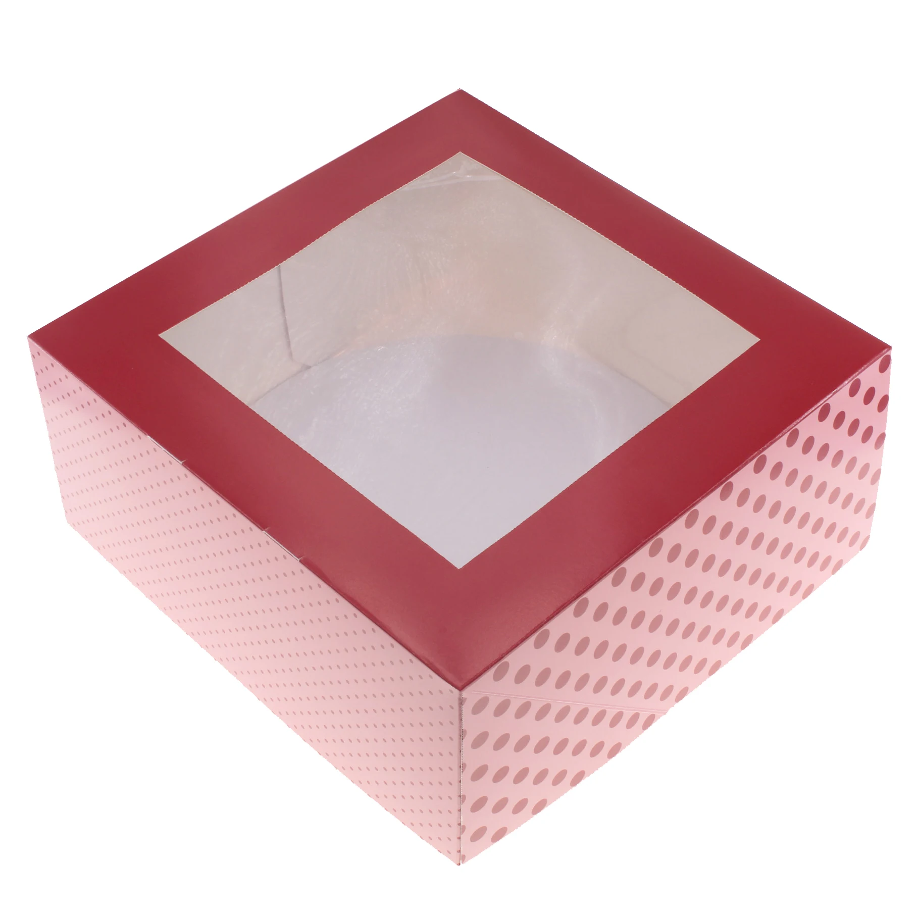 Factory Direct Food Grade Boxes Window Cake Box Paper Product Packaging for Take Away PVC 6/8/10/12 Inch Candy Box Customized
