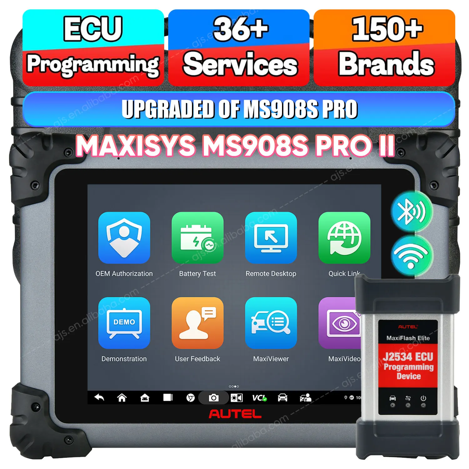 Autel Scanner MaxiSys MS908S Pro II Android 10 Advanced CPU Coding Programming Altar Diagnostics Tools Upgraded of MS908SP