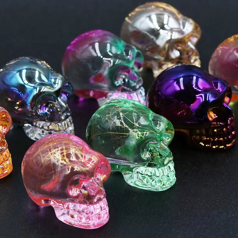 wholesale Hot Sell 20mm Electroplate Crystal Mini Skulls For Home Decoration
