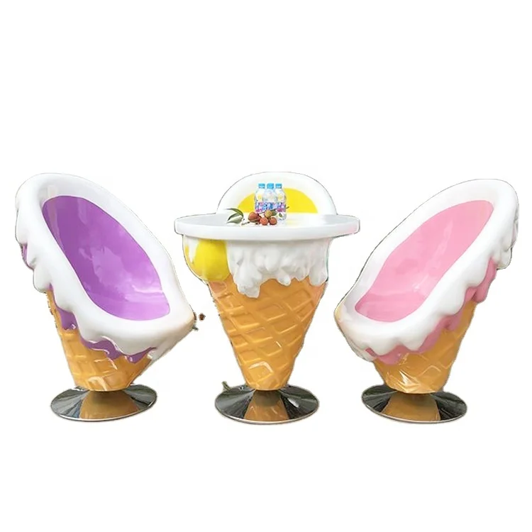 Life size fiberglass large ice sculpture/resin ice-cream statue for amusement park