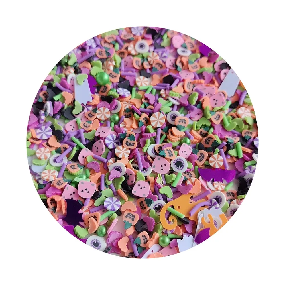 Mixed Halloween Series Slices Ghost Cat Polymer Hot Clay Sprinkles For Diy Slime Filling Accessories DIY Phone Case Decor