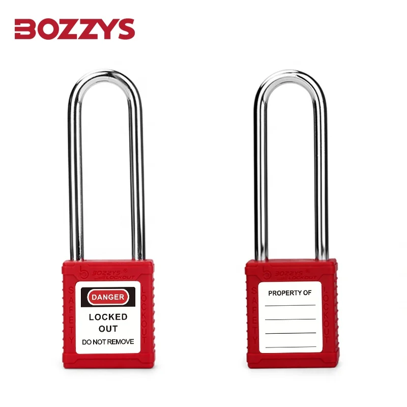 BOZZYS Loto Safety Padlocks with 76mm Steel Shackle And laser engraving for Overhaul of Industrial Equipment