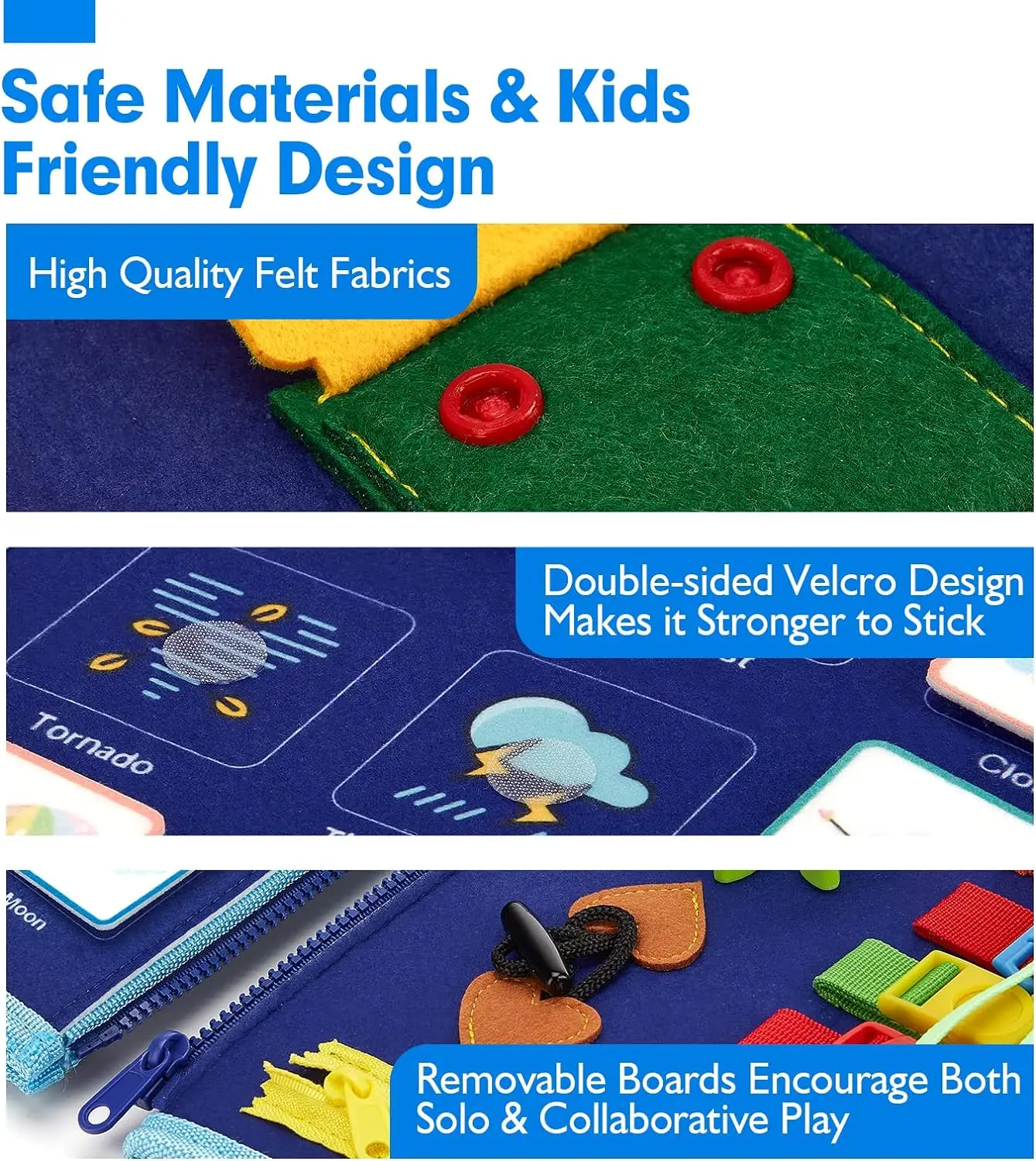 Wholesale felt learning busy board montessori toys children diy craft kit felt animal