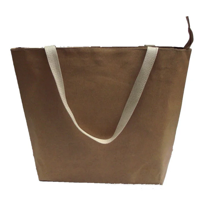 Wholesale Tyvek Dupont Eco Friendly Tote Bag Washable Kraft Paper Shopping Bag