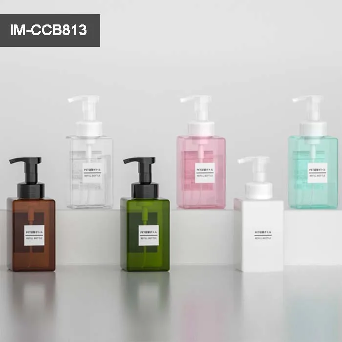 Square Lotion Pump Container Shampoo Shower Gel Cosmetic Package Mousse Bottle