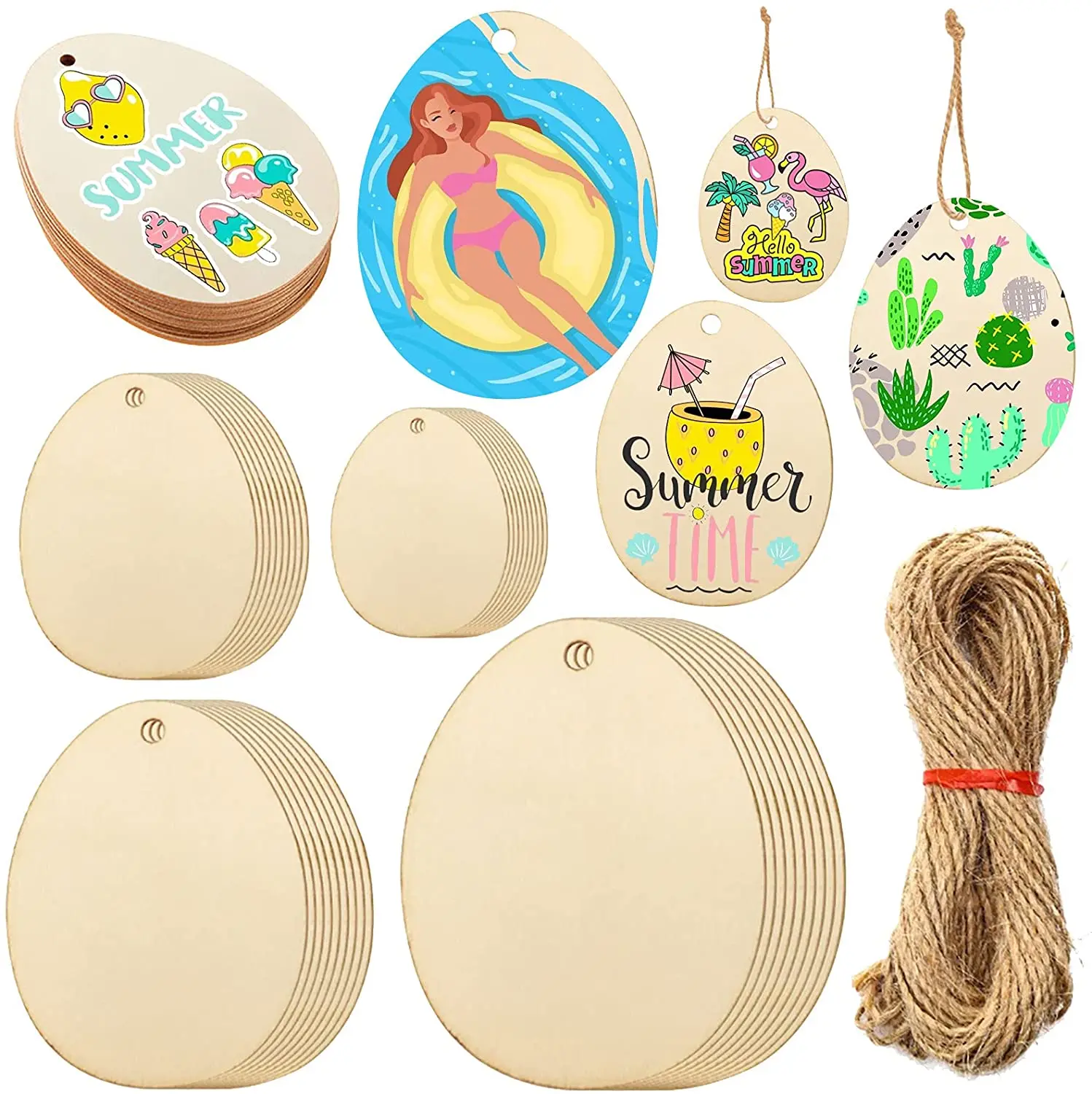 Unfinished Wood Slices, Craft Wood kit Natural Wood Slice