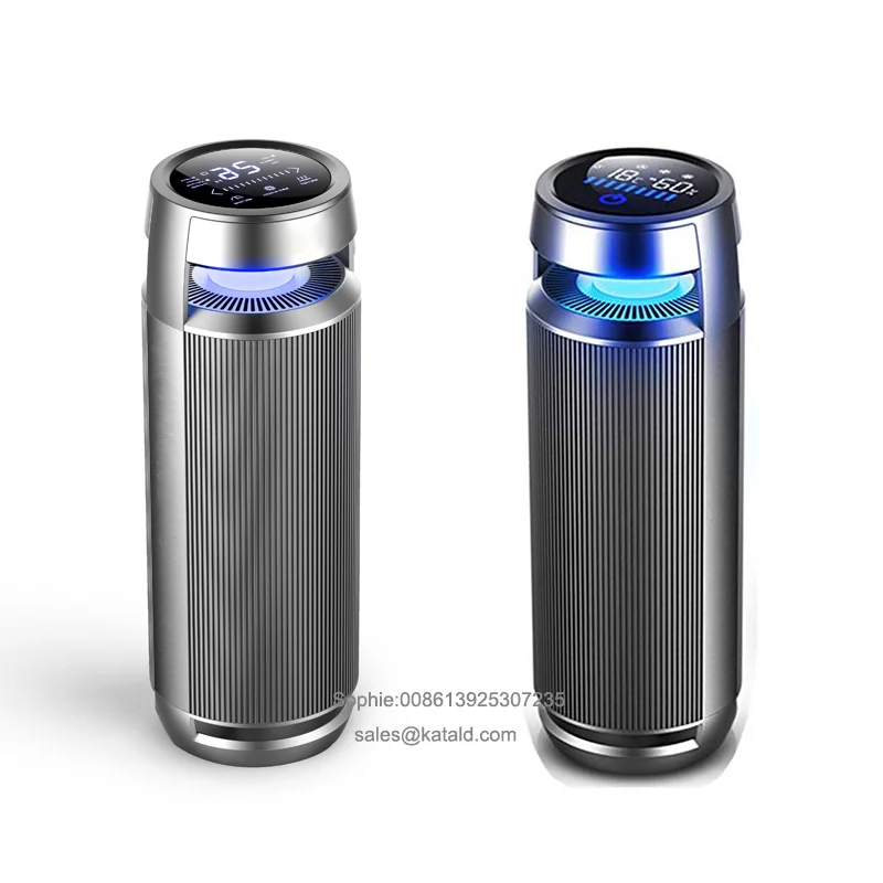 Умный портативный многофункциональный автомобильный очиститель воздуха Katald OEM ODM PM 2 5 с USB-зарядкой и ионизатором отрицательных ионов Mini Hepa из алюминиевого