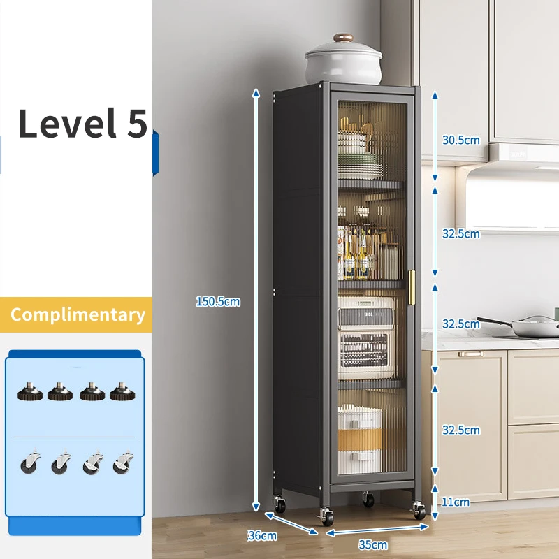 Kitchen pantry organizer spices food locker snack cabinet book shelf with door floor type countertop storage rack furniture