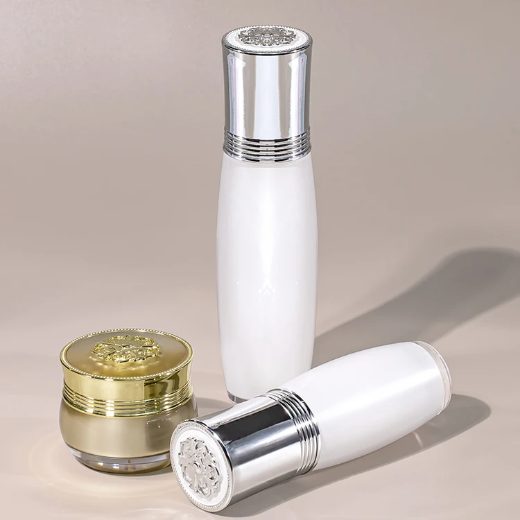 15g 20g 30g 30ml 50ml electroplated gold acrylic  figure top cosmetic cream jar and lotion bottle set